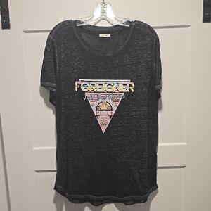 Maurices Pink and Gray Graphic Tee Relaxed Short Sleeve